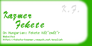 kazmer fekete business card